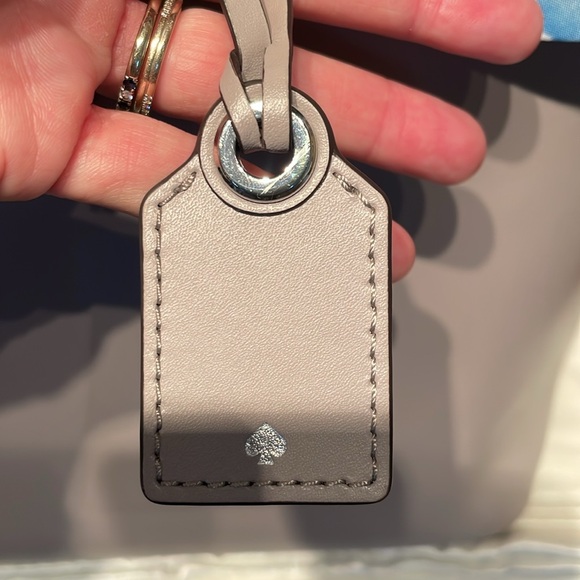 Kate Spade Janie Grayish Taupe Smooth Leather Tote EUC - Picture 3 of 13